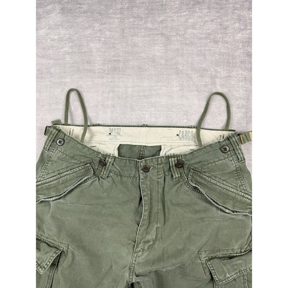 GAP Pants Mens 34x30 Olive Green Vtg Y2K Khaki Utility Military Style Cargo - Picture 3 of 11